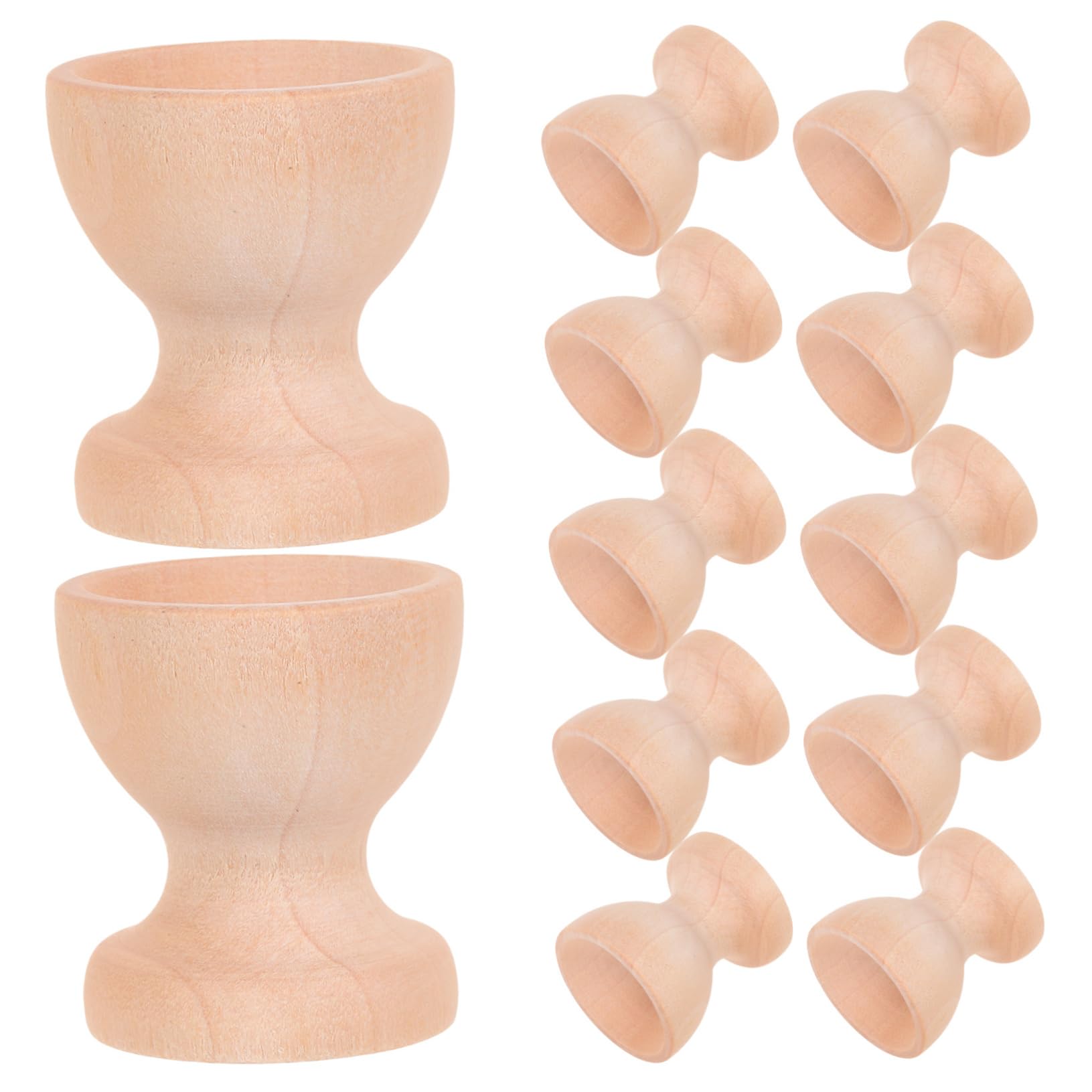 OFFSCH 12pcs Set Wood Egg Holder Wood Egg Holder Countertop Wooden Egg Holder Eggs Cup Holder
