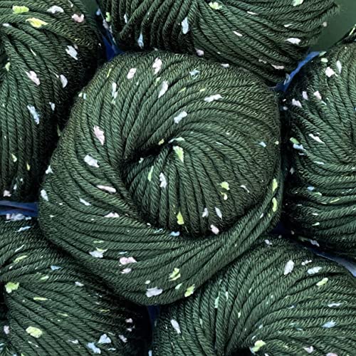 Image of Tweed Twinkles Soft Baby Yarn for Crocheting, 8-Pack (696Yds / 400G), Free Patterns - Acrylic Baby Blanket Knitting Yarn with Flecks - Size 3 DK Light Worsted Weight - Hunter Green