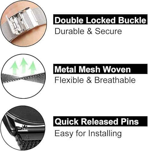 Miniatura 3 de YEEJOK Compatible con Samsung Galaxy Watch 3 de 1.772 pulgadas1.811 pulgadas para hombres y mujeres, correa de reloj tejida de malla de 0.866