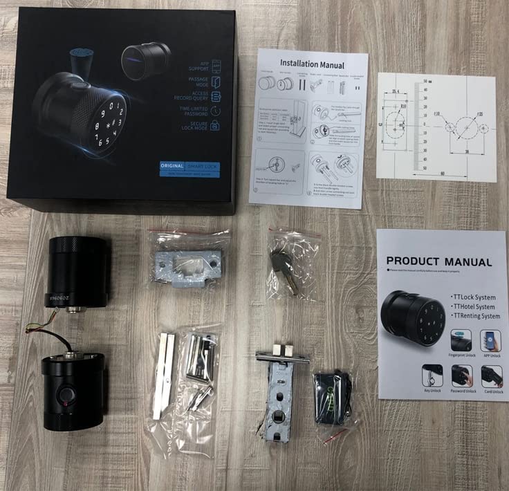 Image of Escozor RFK02 Smart Knob Digital Keyless Fingerprint Lock for Bedroom & Office with Password,Smart Card,Mechanical Keys & Bluetooth Mobile App Control