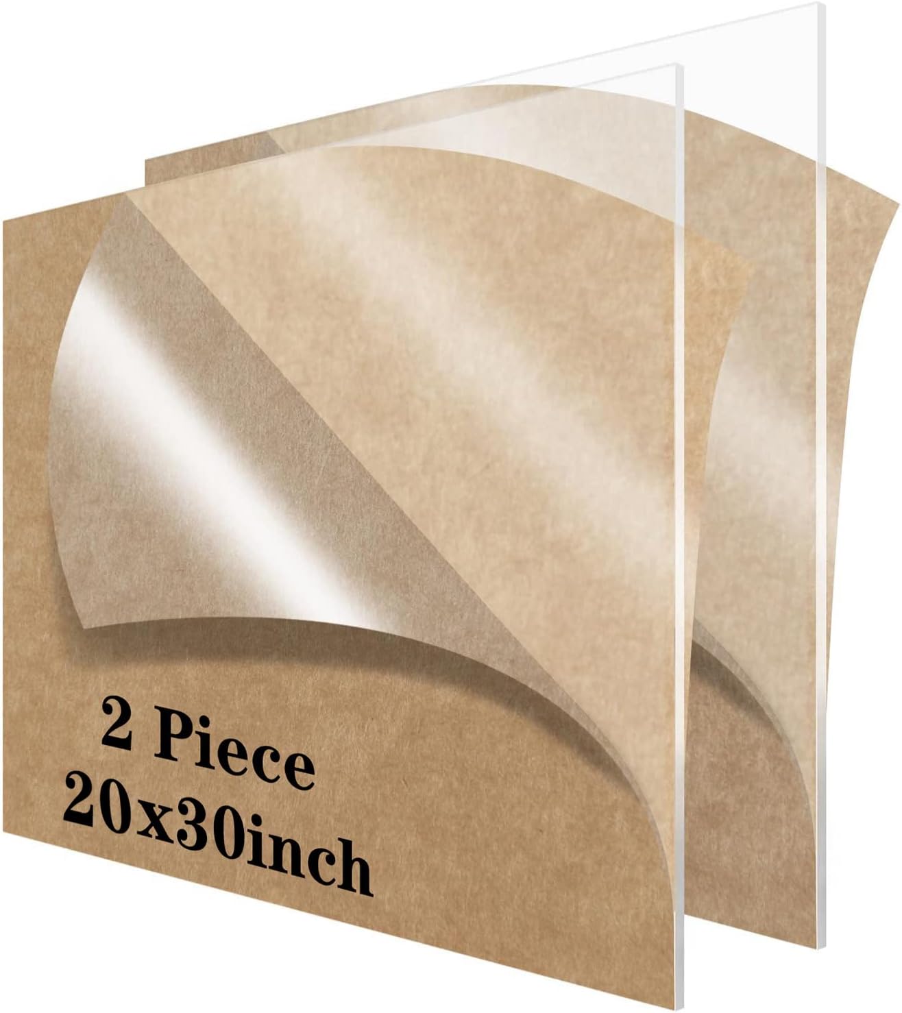 20 x 30 Acrylic Sheet 1/8 inch Thick 3mm Lesnlok 2 Pieces Clear Plexiglass Sheet,for Sign,Craft,Photo Frame, DIY Display Projects (2, 20 x 30 x 1/8)