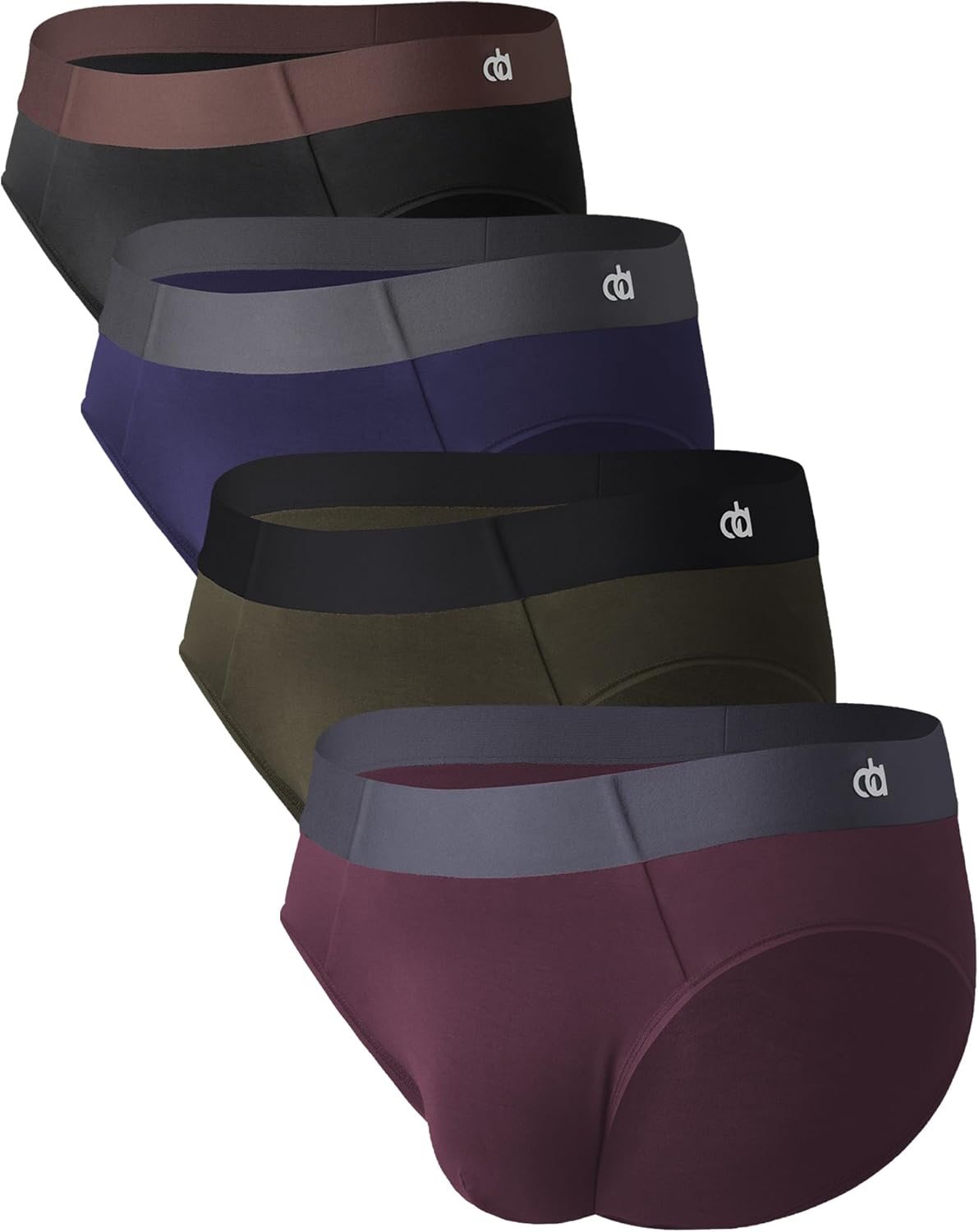 DAVID ARCHY Men's Briefs Rayon Made From Bamboo Soft Seamless Underwear Support Pouch No Fly Briefs for Men 4 Pack