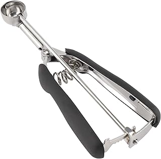Extra Small Cookie Scoop 1 tsp, Professional Stainless Steel Mini Ice Cream Scoop 25 mm, Melon Baller Scoop Good Soft Grips, Quick Trigger Release
