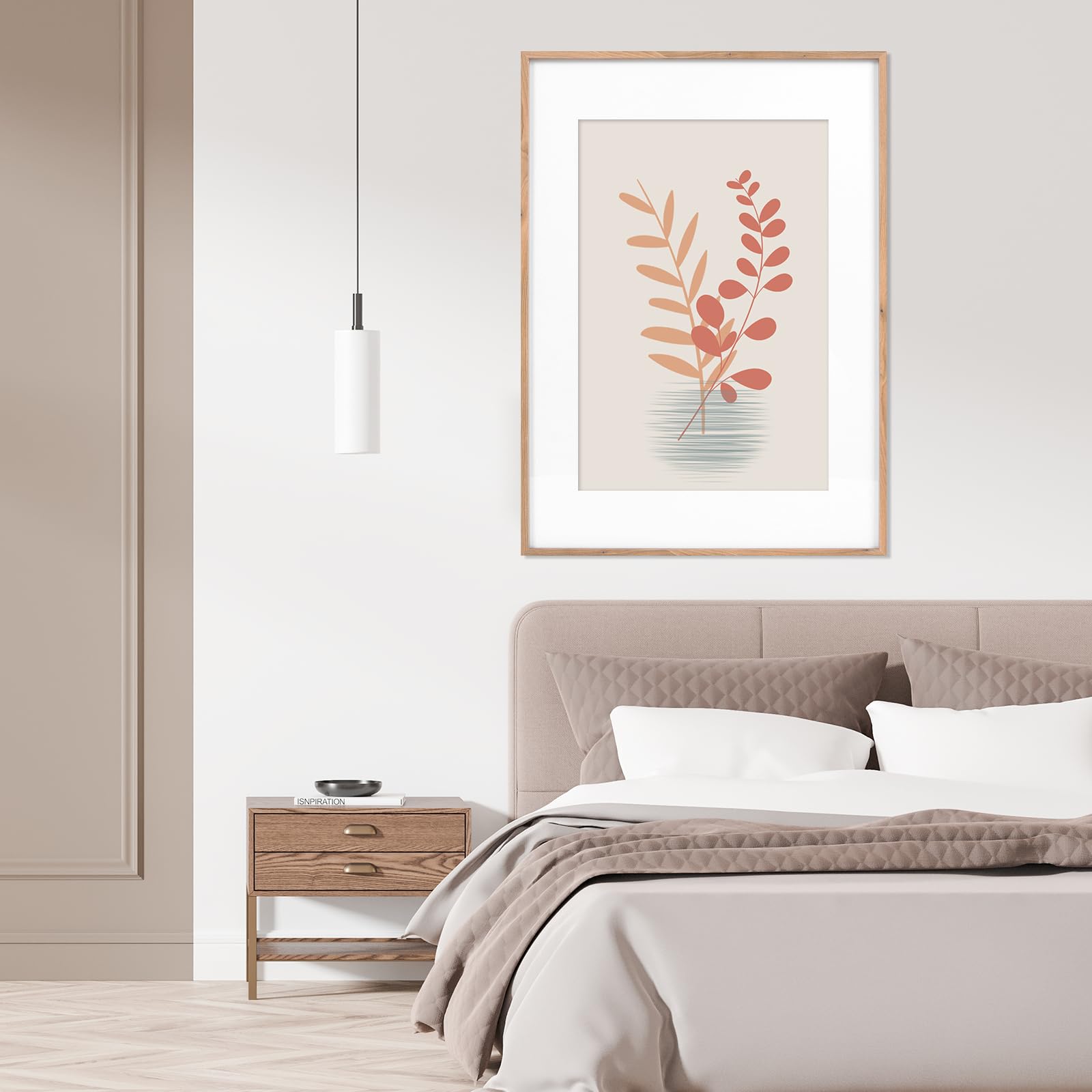 40 x 60 cm de madera real con paspartú pino madera marco cristal acrílico zimmer deco