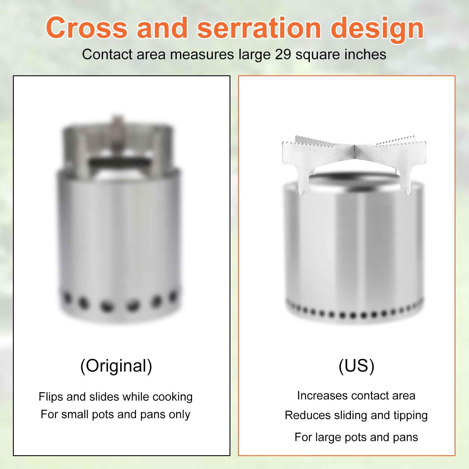 Telaio per Piano Cottura a Braciere, Acciaio Inossidabile Supporto per Braciere da Tavolo con Design a Croce e Dentellatura Evita lo Scivolamento Compatibile con Solo Stove Mesa