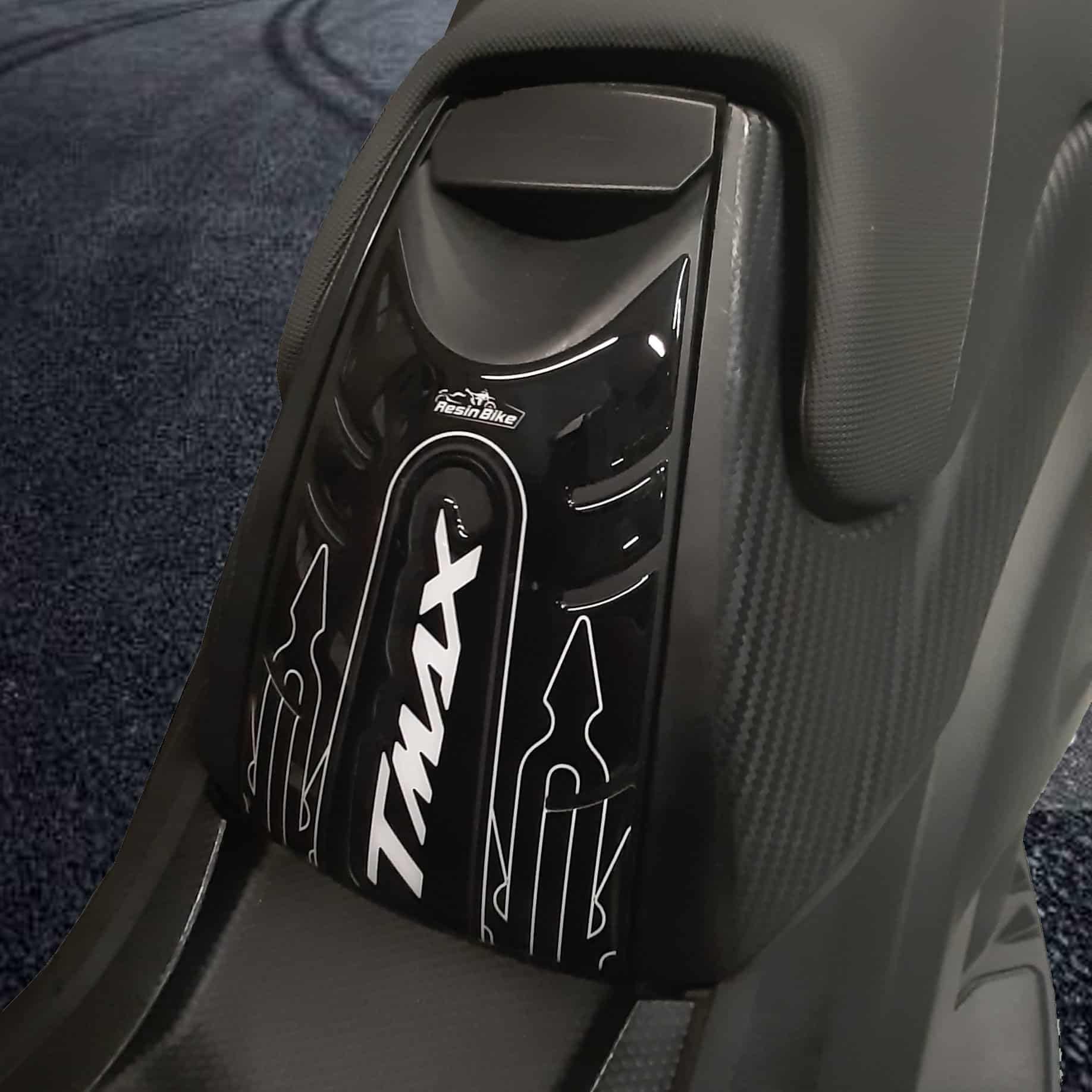 Resin Bike Scooter Stickers Compatible with Yamaha Tmax 500 T-max 530 2008-2016. Fuel Door and Central Tunnel Protection Scratch and Impact Protection. 3D Domed Resin Stickers Black and White