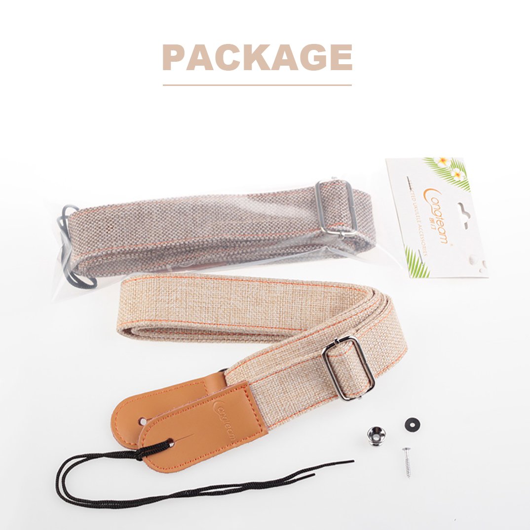 Sangle Ukulélé Rétro Accessoire Vintage Ajustable pour Mini Guitare Accessoires avec Fixaction