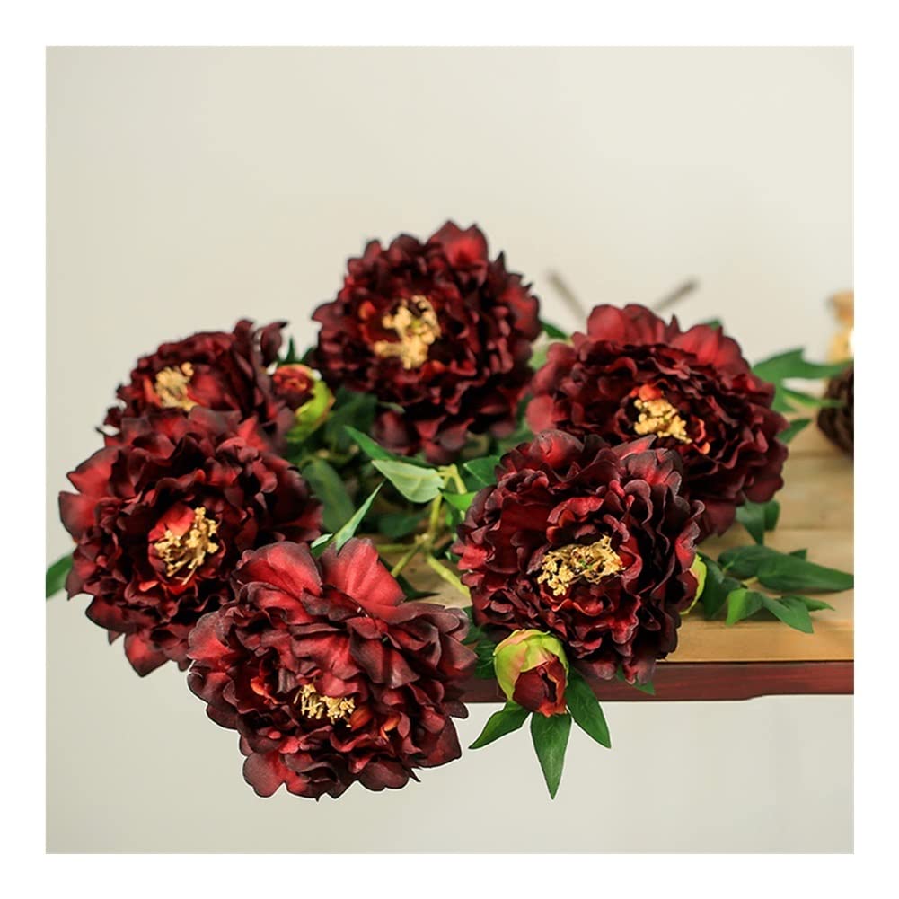 XDLEDMKIZ Lifelike Artificial Flowers Silk Peony, Fake Flowers Arrangement Bouquet for Home Wedding Decoration, Elegant Peonies