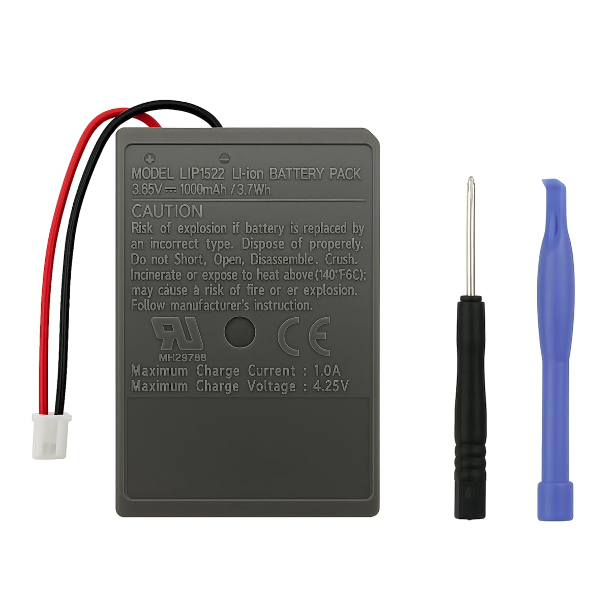 Zapasowy akumulator premium do Sony Dualshock 4 V2 (PS4 Slim/Pro) - 1000mAh - Jakość identyczna z LIP1522-V2 z zestawem naprawczym 2 narzędziami