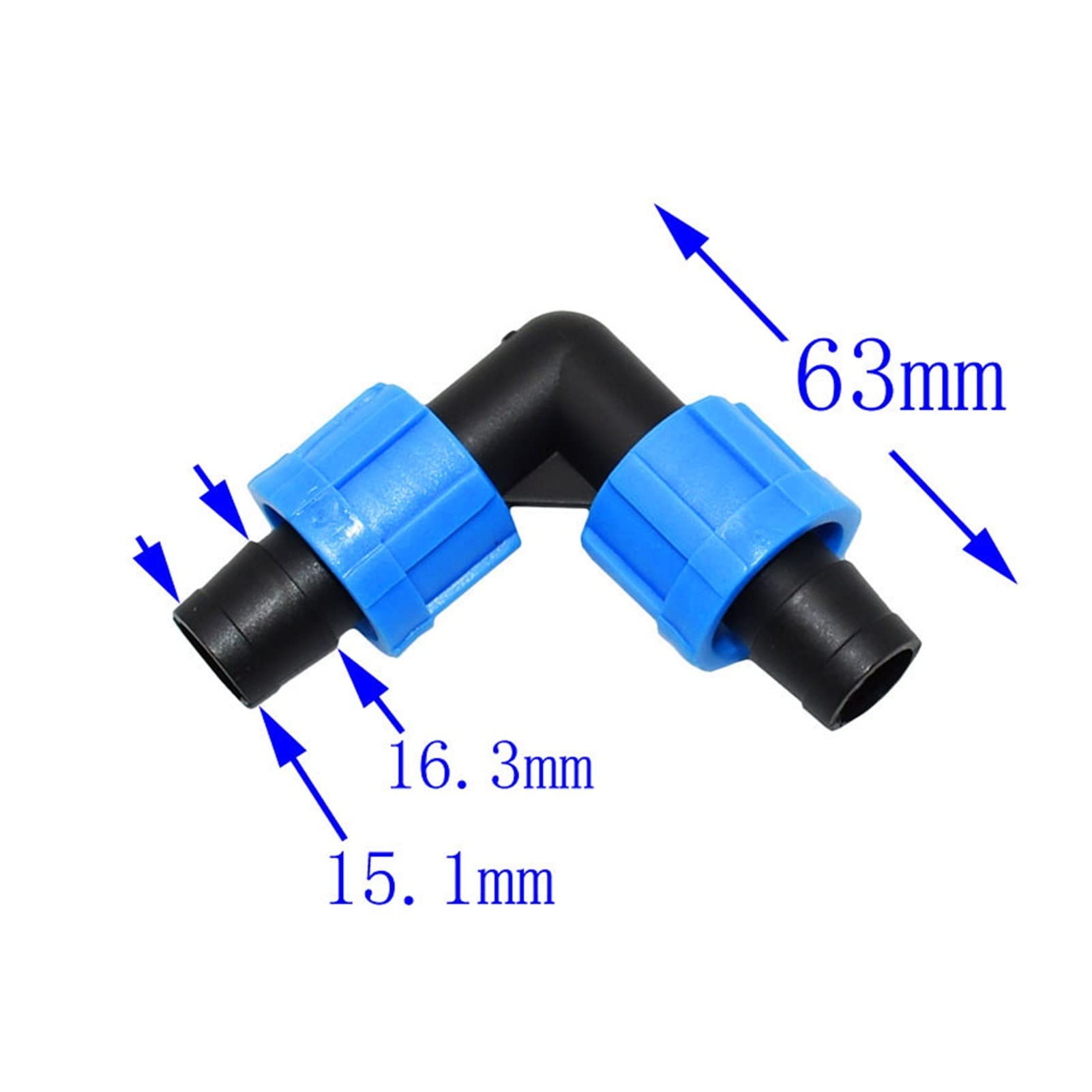 Collegamento dell'acqua spray. Nastro di irrigazione a goccia 5/8 gomito barbulto 90 gradi filettato ginocchio ginocchio ginocchio gomito for tubo di irrigazione for tubo flessibile Adattatore di coll