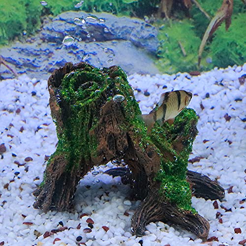 Hrrive Aquarium Landscape Tree Stump Rock Hollow Cave Stone For Cichlid Betta Fish Tank Decoration #TOP7