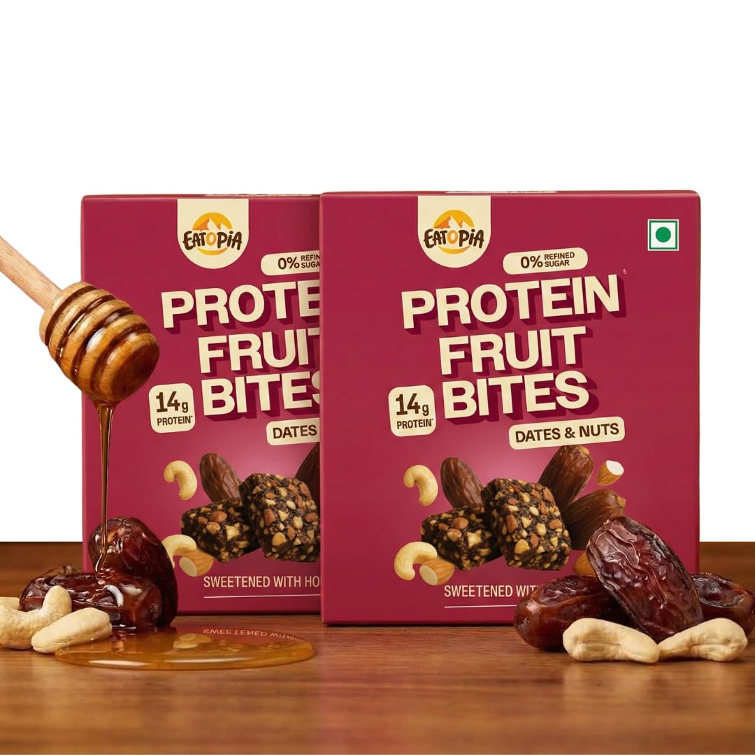 Eatopia Date & Nuts Fruit Minis | Natural Energy Bar, No Preservatives | Sugar Free Healthy Breakfast Snacks | Dry Fruits Protein Bars | Oats & Honey, Nuts & Seeds | Pack of 2 (5 minis per Box)-image-34