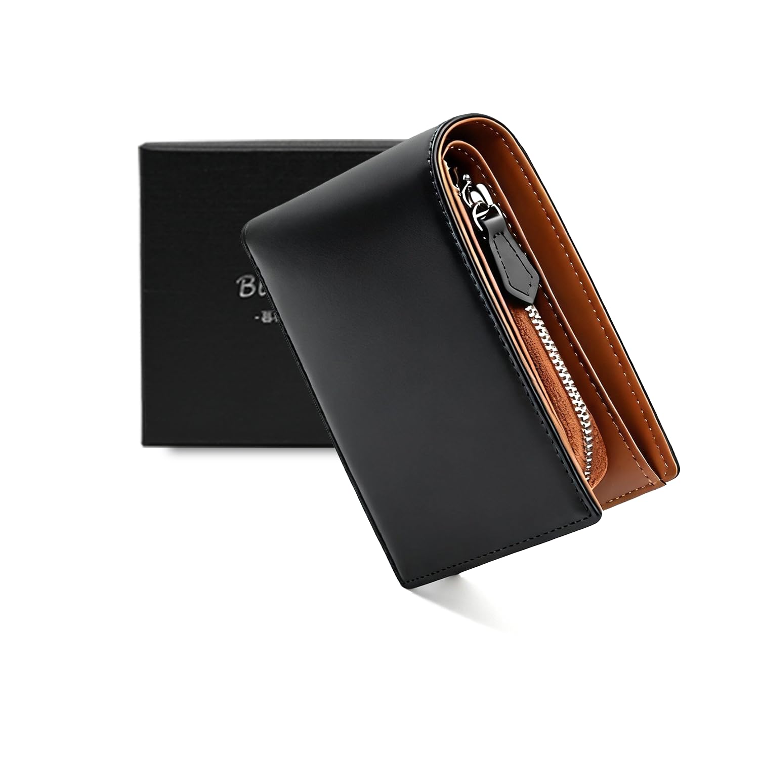 Bluesay Men's Bi-Fold Wallet, Tochigi Leather, Genuine Leather, Large Capacity, Bifold Wallet, YKK Zipper, Coin Purse, Japanese Craftsmanship, Bifold Wallet, Compact, Foldable, Unisex, Business, Styli