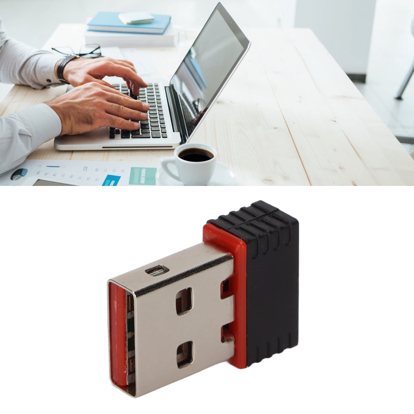 PUSOKEI 11n Technology USB WiFi Adapter,Stylish Compact Wireless Network Adapter for PC Desktop,8188 WiFi Dongle,upports Windows/OS X/Linux