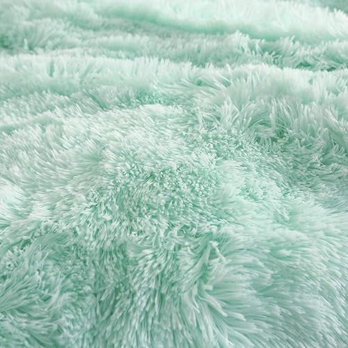 Miniatura 5 de Uhamho - Juego de funda de edredón peluda, aterciopelada de pelaje sintético con fundas de almohada, ultra suaves, calentitas y resistentes