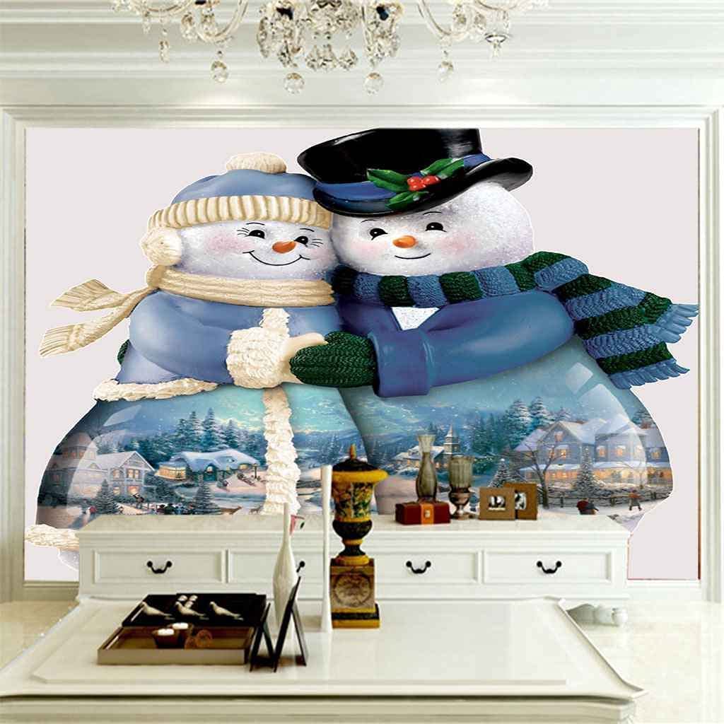 Papel Pintado Mural Foto Hogar Papel Pintado Foto 3D Personalizado Pareja De Muñeco De Nieve De Navidad Pintura De Pared Arte Mural Papel Tapiz Sala De Estar Fondo De Tv Papel 250(ancho)x175(alto)cm