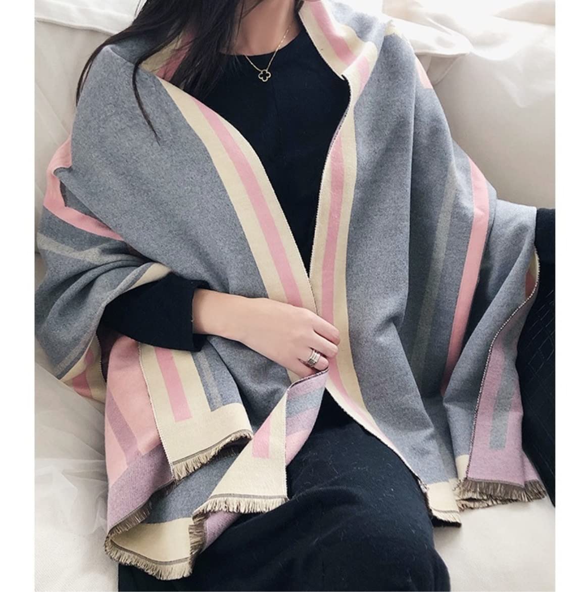 Bufanda Chal Fular Bufanda De Invierno Mujer Moda Caballo Estampado Chales Y Abrigos Grueso Cálido Estolas Bufandas (Color : C, Size : 190 * 65cm)