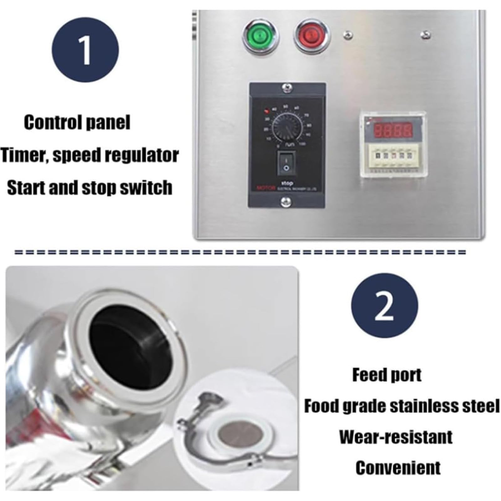 Kleiner V-Typ-Mixer mit LED-Anzeige und Timer für Labor-Lebensmittelverarbeitung
