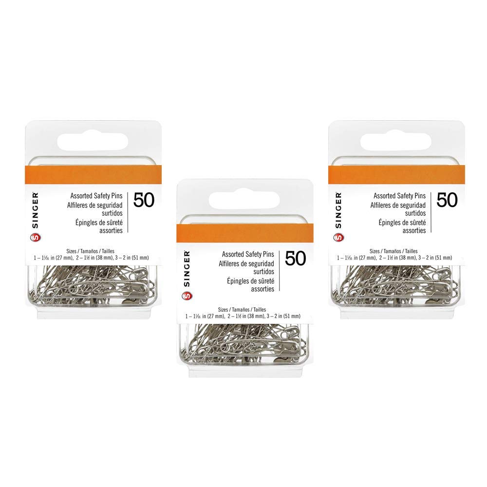 Singer Safety Pins, Assorted Sizes, 3-Pack