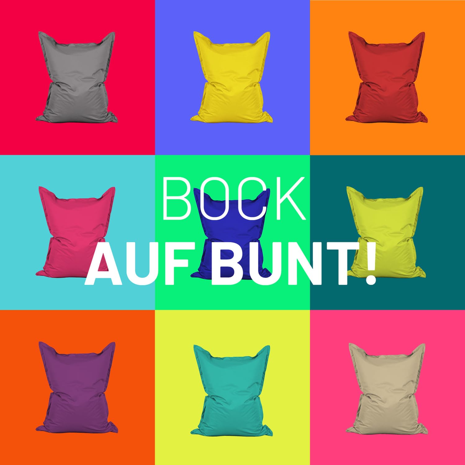 Lumaland Riesen-Sitzsack XXL 140x180 cm | Wasserfestes Indoor & Outdoor Liegekissen mit über 3 Mio. anpassungsfähigen EPS-Perlen | Bean Bag mit waschbarem Bezug [Anthrazit]