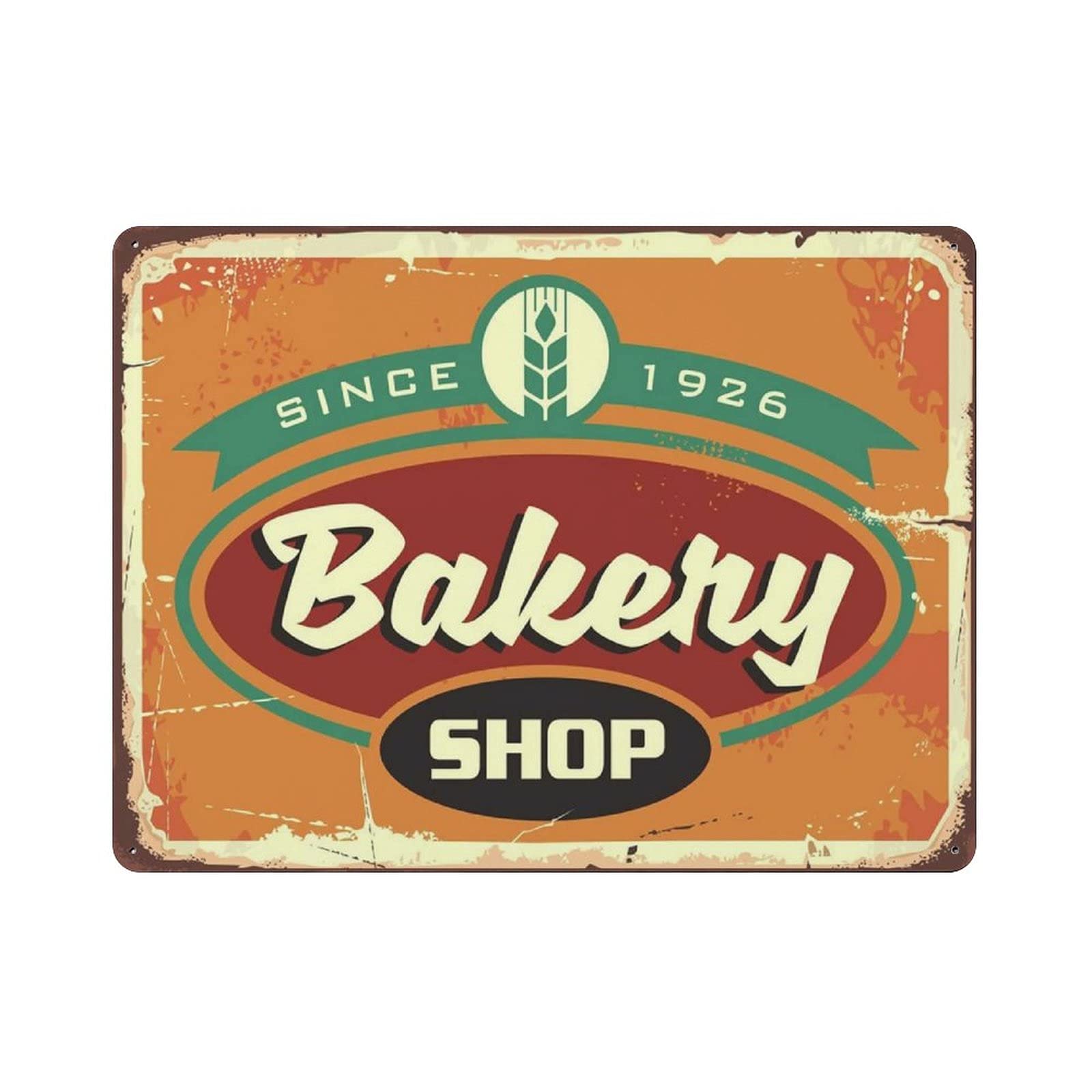 Metal Tin Sign Bakery Shop Vintage Tin Poster Metal Sign Wall Decoration Country Kitchen Home Garage Decor 12"x16"