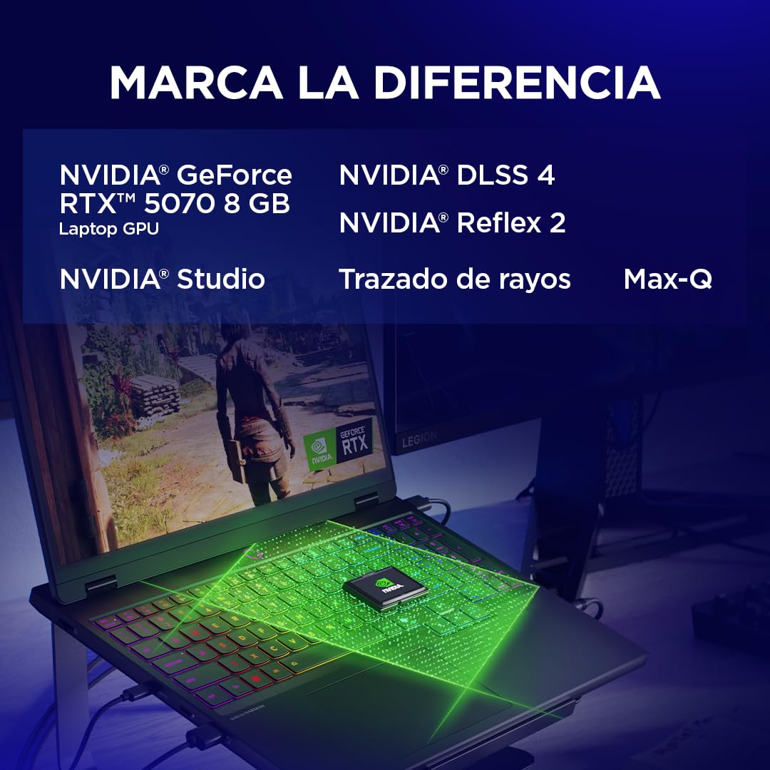 Lenovo Legion 5 Gen 10 – komputer przenośny do gier IA 15.1" WQXGA OLED (Intel Core i7-13650HX, NVIDIA GeForce RTX 5070, 32 GB RAM, 1 TB SSD, Wi-Fi 7, bez systemu operacyjnego) klawiatura RGB