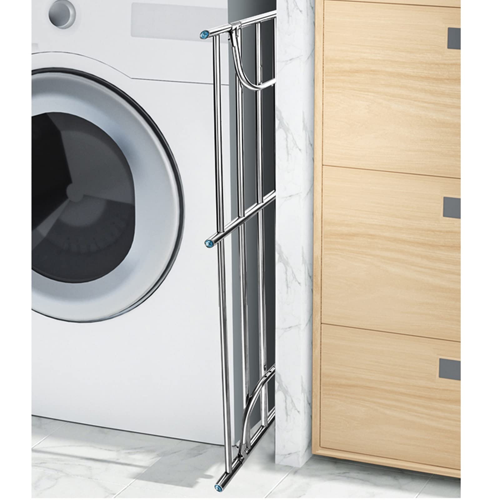 Wäscheständer, Wäschetrockner, Balkon-Schuhständer, ausziehbarer Balkon-Heizkörper-Wäscheständer, Edelstahl, faltbarer Wäscheständer, zum Aufhängen von Kleidung, Handtüchern, Unterwäsche, Schuhen, Soc