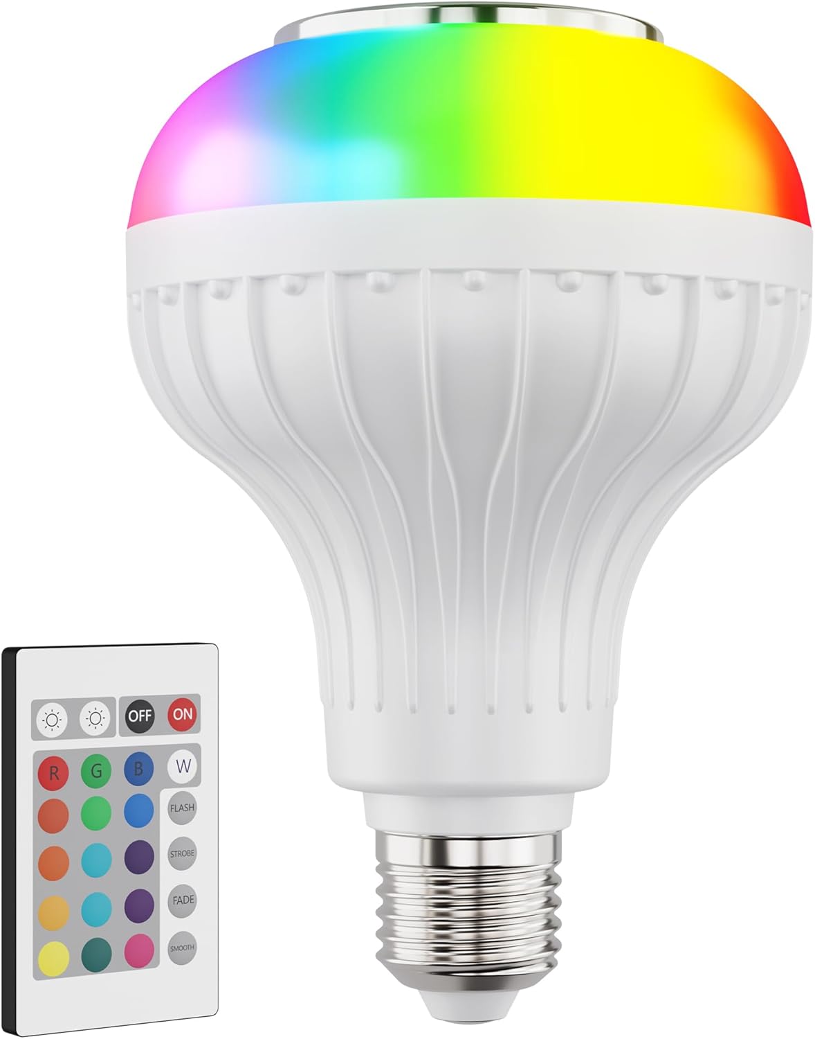 SKYLAR LED Color Changing Light Bulb with Bluetooth Speaker, E26 A23 RGB Bulb, 4 Light Modes, Remote Control, Color Changing Party Light for Bedroom, Home Decor & Holidays