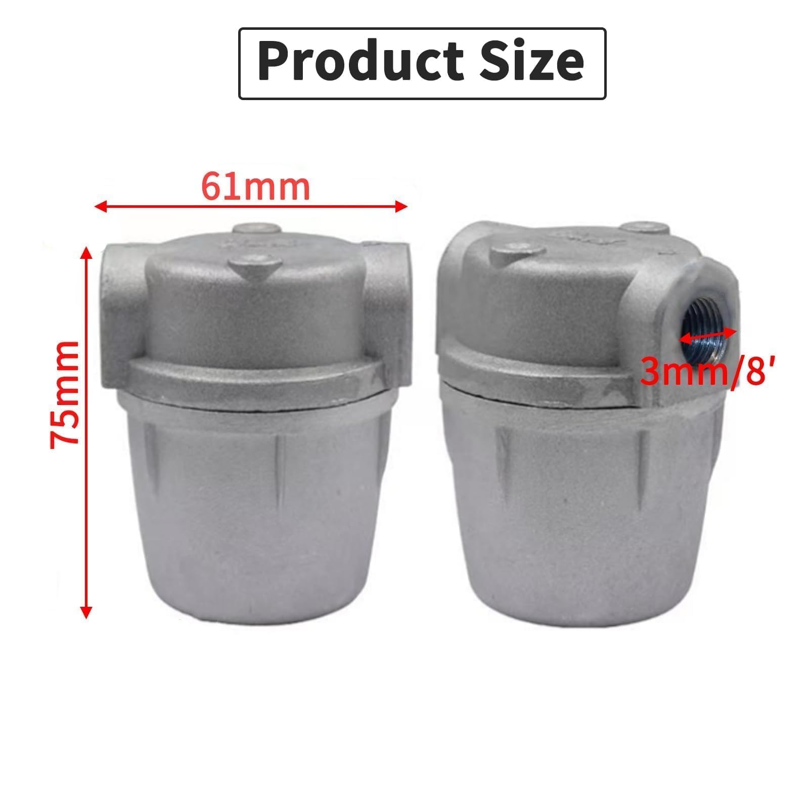 Filtro olio ciotola in metallo 3/8", tazza filtro olio in alluminio, 40 micron, adatta per serbatoi dell'olio, sistemi di riscaldamento, filtro durevole per caldaie, bruciatori