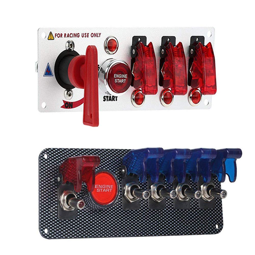 12V Ignition Switch Panel for Racing Car Ignition Switches 5 in 1 Engine Start Push Button