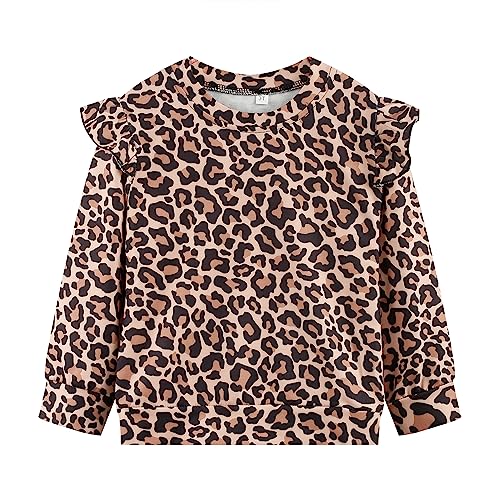 Image of Girls Fall Winter Outfits Cartoon Animal Long Sleeve Crewneck Sweatshirt Top+Sweatpant 2 Piece Clothing Set 3-9T