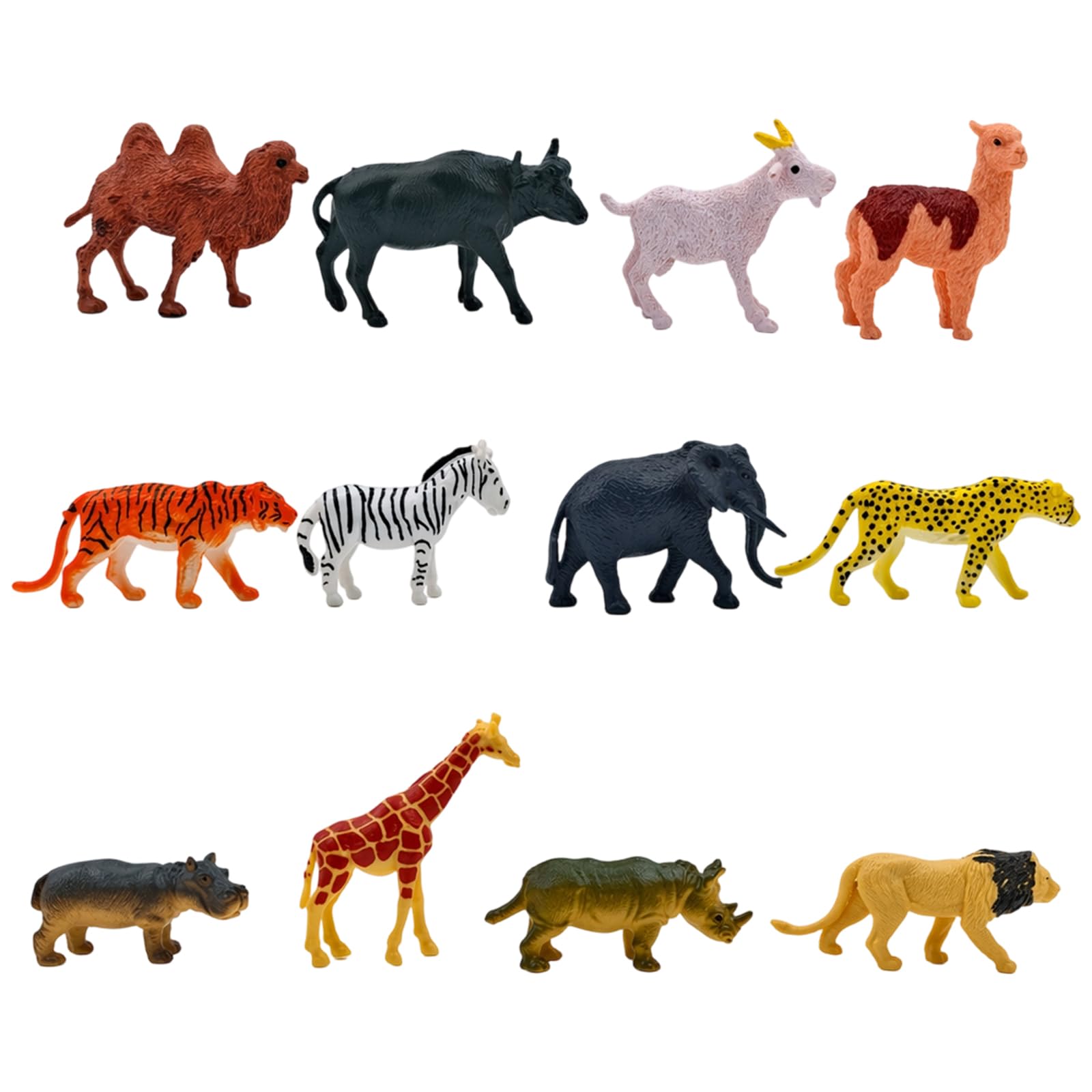 Animal Figures, 12 Pcs Plastic Animals Set, Safari Animals and Jungle