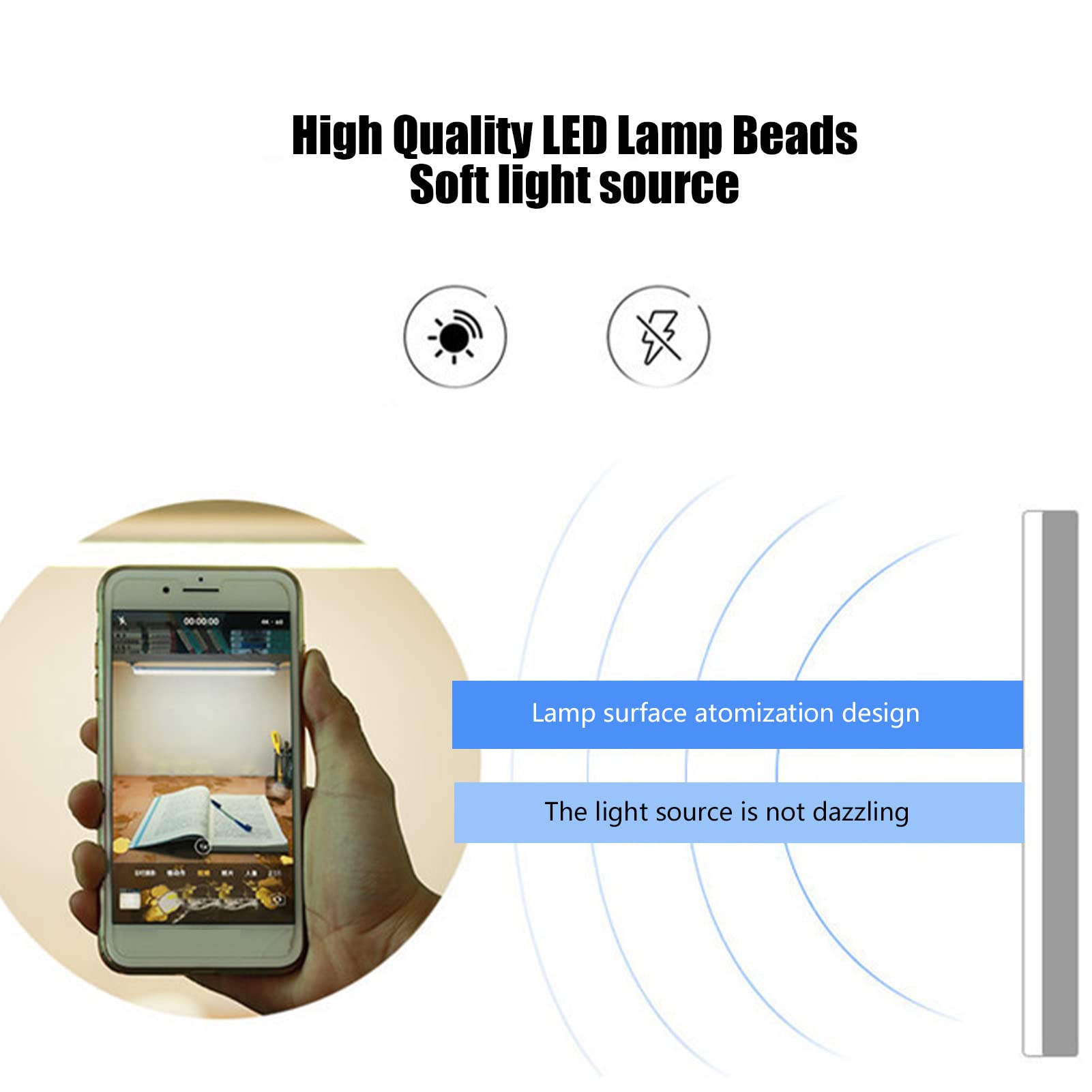 Oświetlenie podszafkowe, wtyczka USB Funkcja pamięci oświetlenia LED do szafy, możliwość przyciemniania Ochrona oczu 3-kolorowa lampa LED na ladę, supercienka ściemnialna lampa warsztatowa, oświetleni