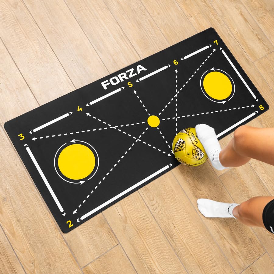 FORZA Elite Football Control & Technique - Alfombrillas de entrenamiento Elite con flechas y goma antideslizante, mejora tu técnica (5 mm, 130 cm x 60 cm)