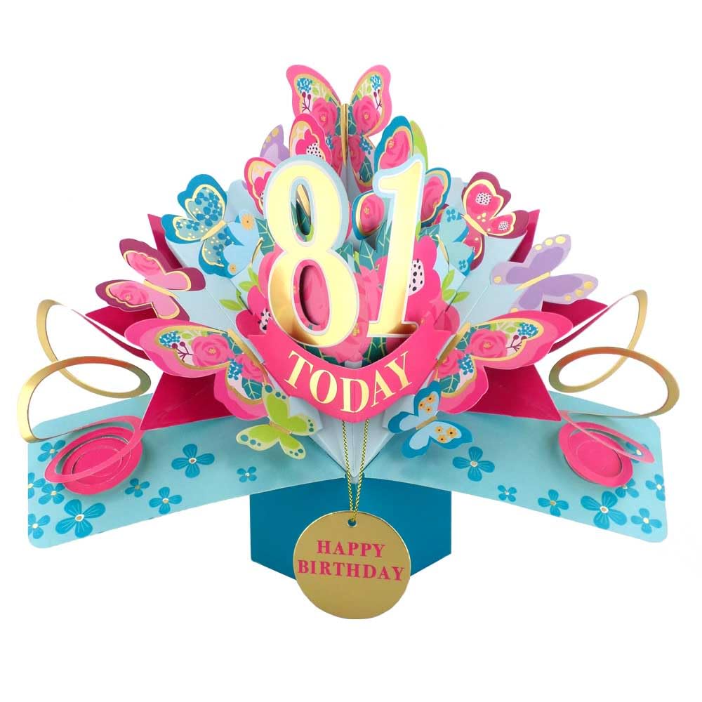 81 Today Happy 81st Birthday Pop-Up Greeting Card Love Kate's Pop Up Cards Her Design POP236MC81 — image 1
