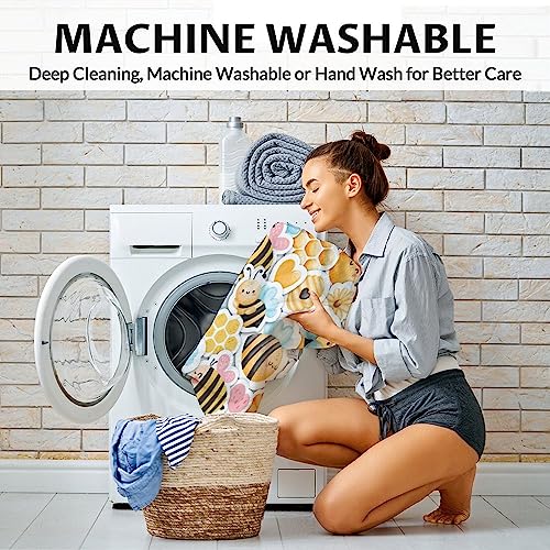 Bee Blanket Gifts, 50"x60" Cute Bee Print Throw for Women Girls, Soft Cozy Warm Flannel for Sofa Bed