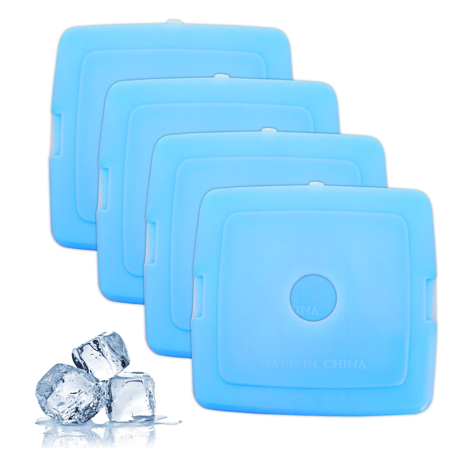 Reusable Ice Packs for Lunch Box & Cooler Bags, Long-Lasting Slim Freezer Blocks, Cold Pads for Outdoor, School, Hot Weather, Keep Food Chilled