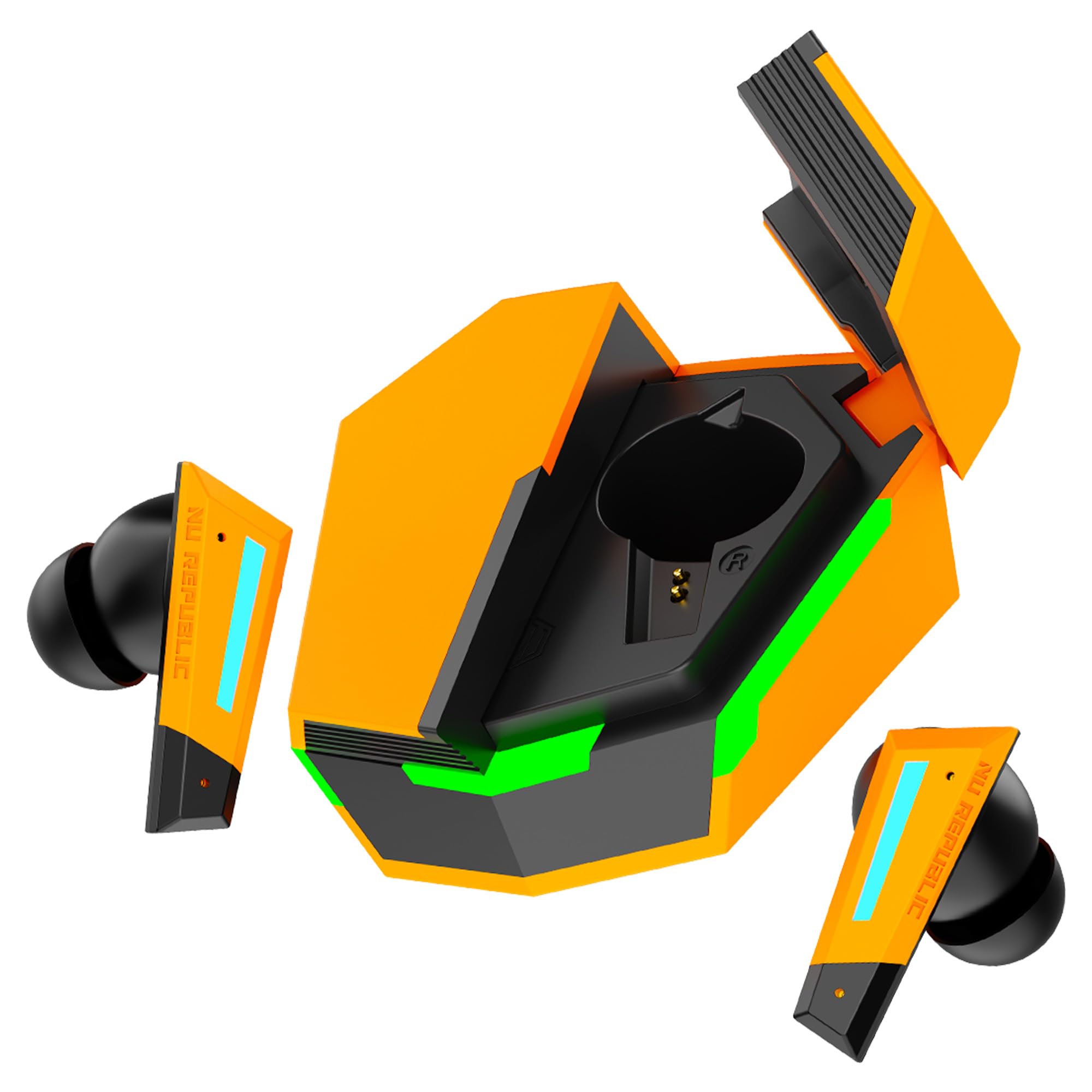 Nu Republic Transform-X with X-Bass, ENC Technology, 60 Hrs Playtime, TWS with Mic and Hall Sensor, Fast Charge, Dual Mode TWS Earbuds - Yellow-image-27