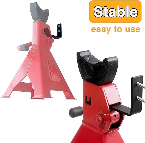 Miniatura 3 de Jack Stands Organizador de montaje en pared, gancho de acero inoxidable resistente para soportes de gato de 2, 3 y 4 toneladas, 4 paquetes
