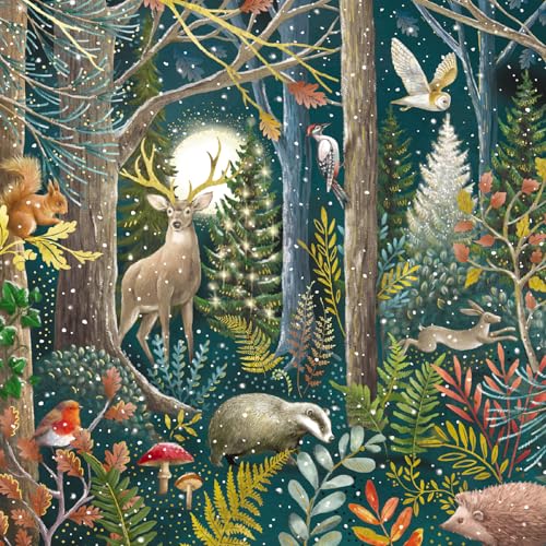 Ling Design Charity Christmas Cards Pack of 8 - Festive Woodland Animals - Premium Greeting Cards Multipack with Envelopes - Supporting UK Charities