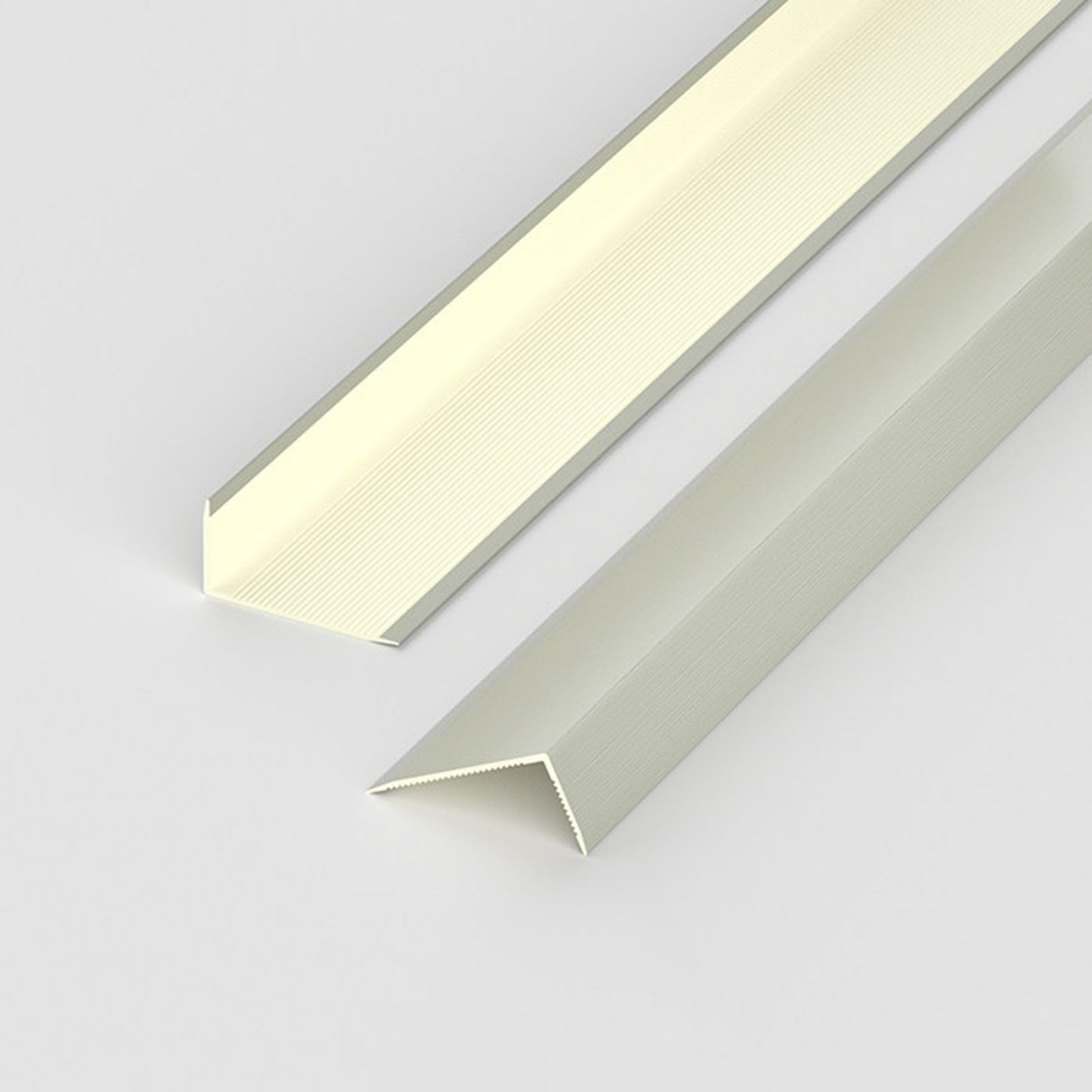 Wood Grain L-molding Transition Strip, Flexible PVC Door Threshold with Back Grooves, Cuttable Floor Edging Trim for Wall Corner Stair Protector