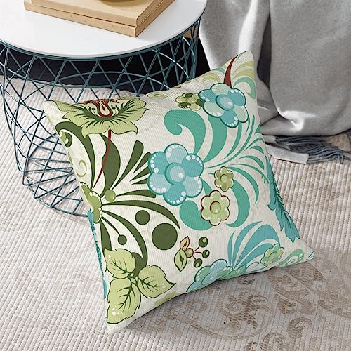 Housses de coussin fleurs vertes TOMPPY au design floral élégant