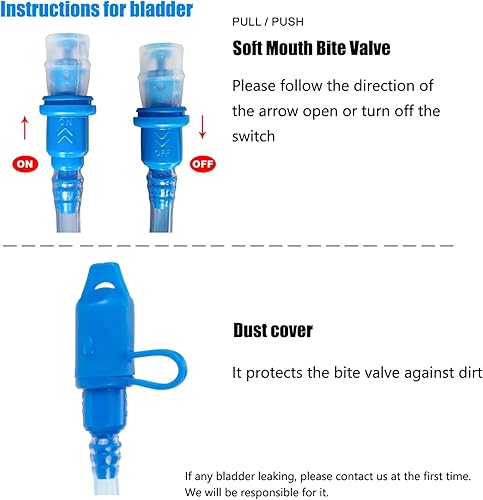 Miniatura 6 de Mochila de hidratación para niños, mochila de senderismo para niños o niñas con vejiga de agua de 1.5 L