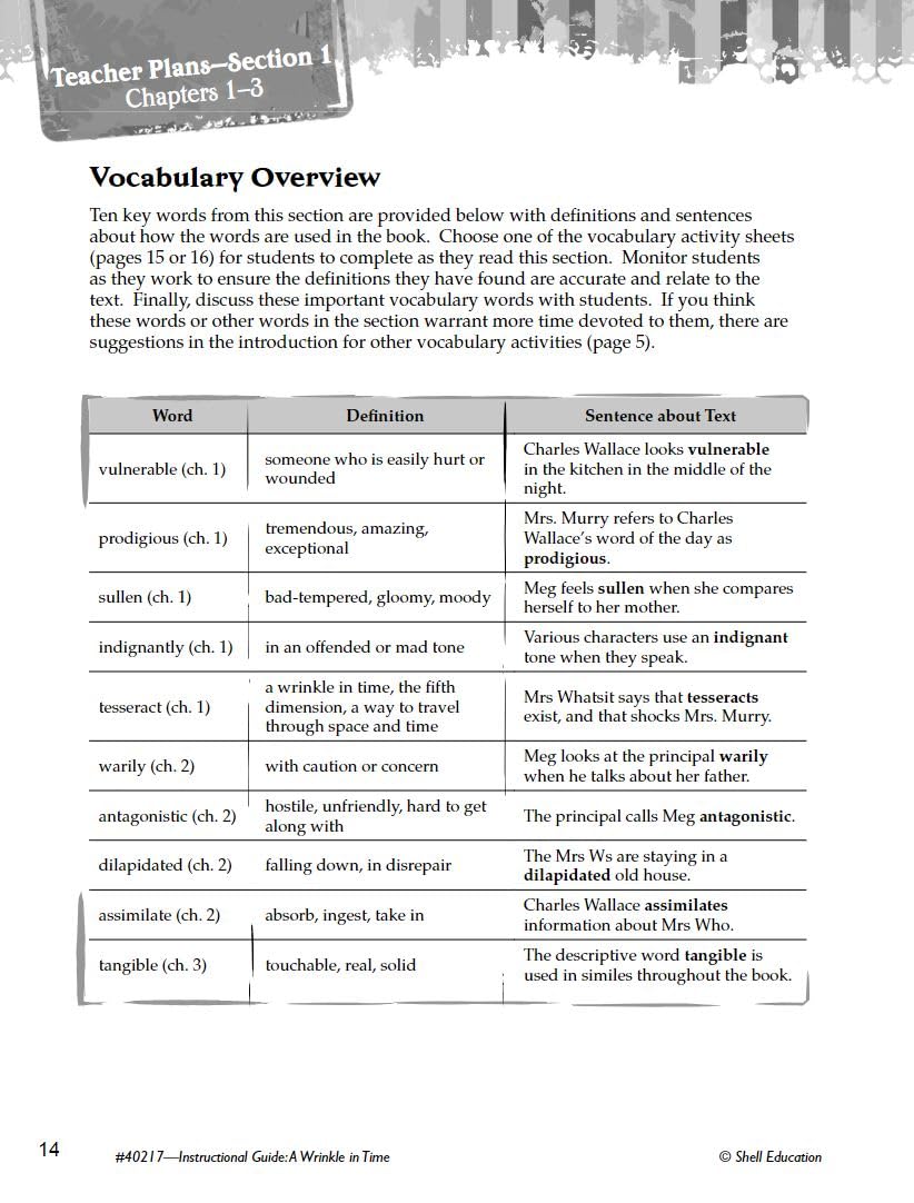 A Wrinkle in Time: Study Guide (Instructional material for 4-8th Grades) (Great Works) - Image 6