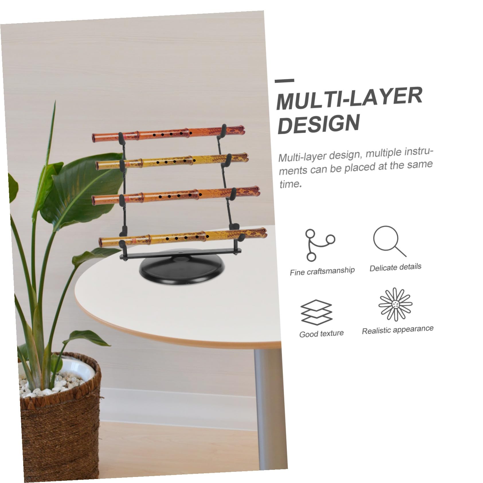 Flöten Organizer Rack aus Eisen mit Schwamm, Schwarz | Zuhause und Präsentation, Leichter Tischständer, Schlichte Feine Verarbeitung