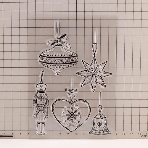 Miniatura 3 de Arbuya Bolas de Navidad transparentes para hacer tarjetas de Navidad o diarios, adornos decorativos de Navidad con estrellas colgantes, sellos de