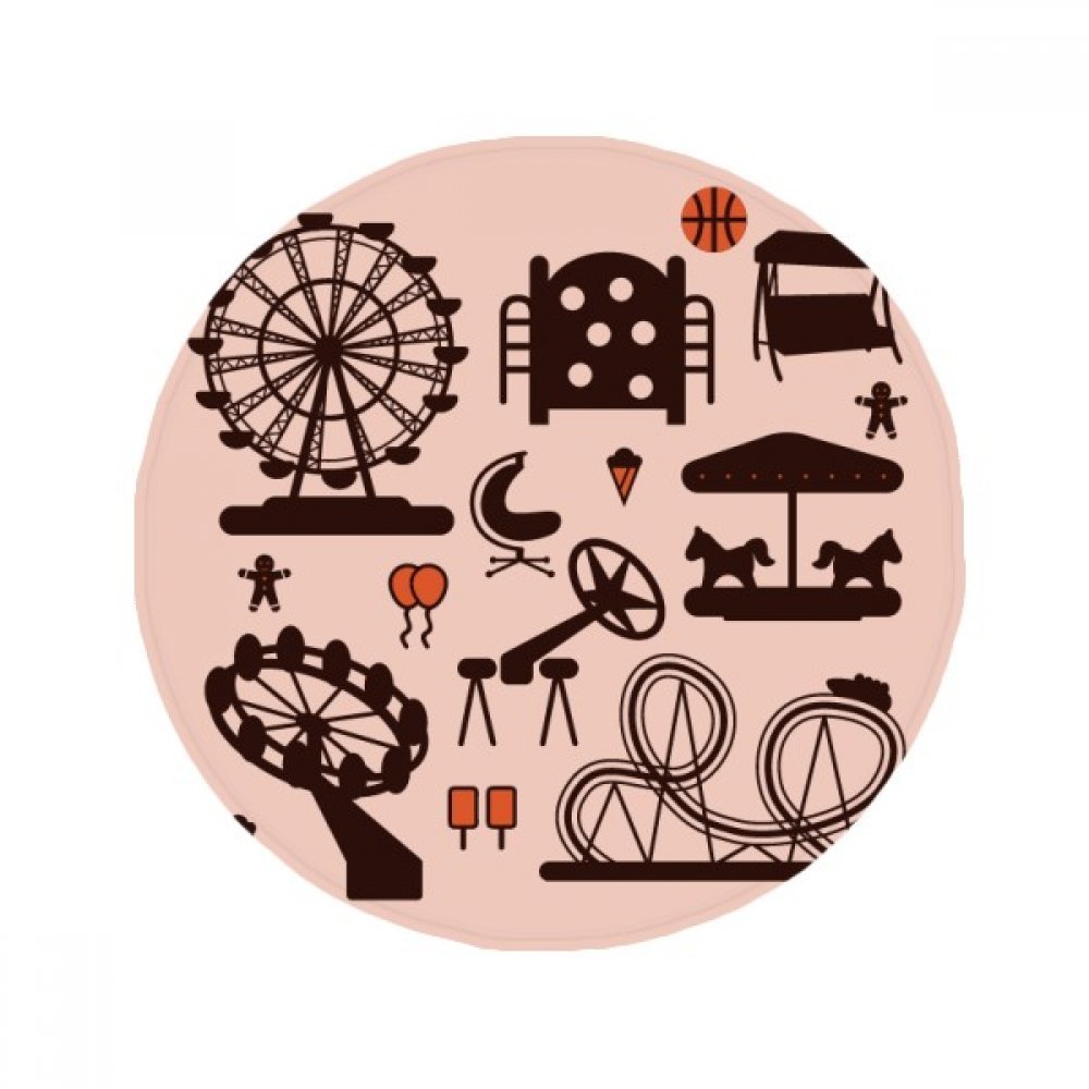 Tapis de sol silhouette parc d'attractions multicolore, idée cadeau déco originale
