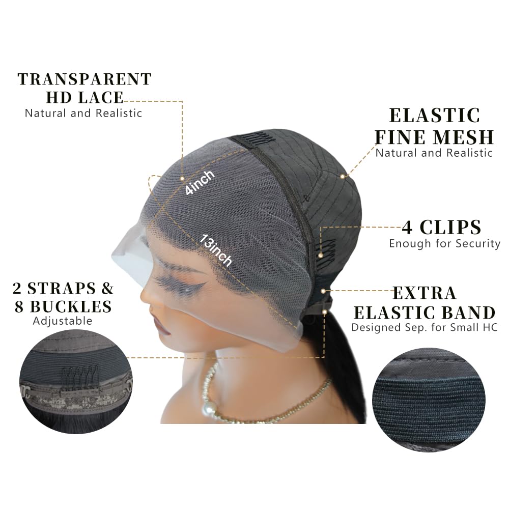 Perruque Bresilienne 13x4 Lace Frontal Wig Bob Courte Cheveux Humain Femme Naturelle for Black Women Couleur Straight Bob Lace Wigs 8 Pouces