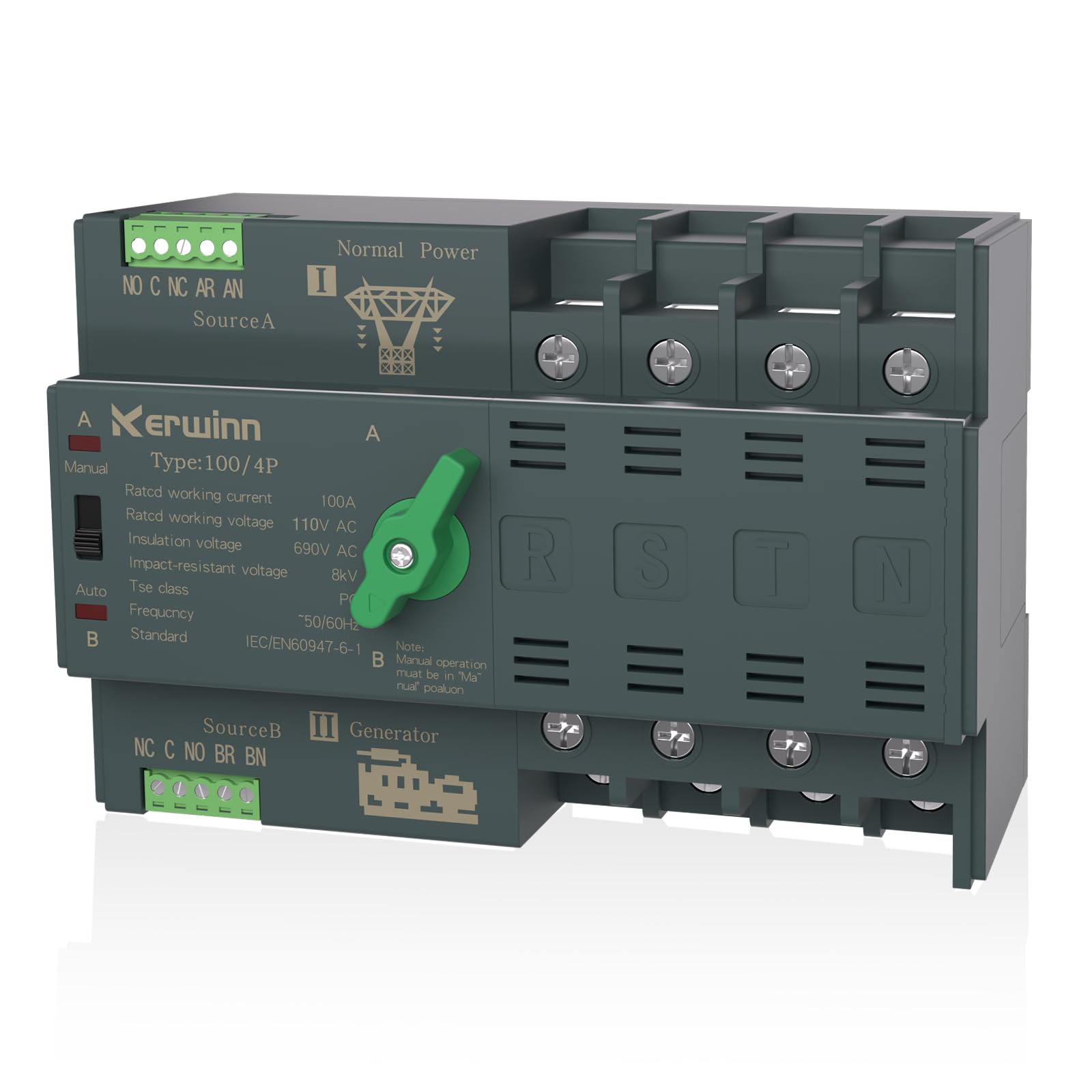Photo 1 of KERWINN 4P Automatic Transfer Switch 110V