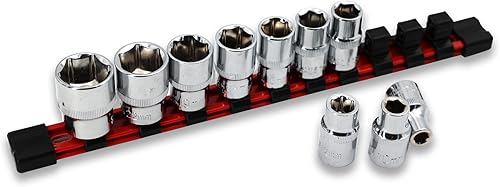 YSMD Juego de llaves de vaso de 12", juego de manguitos métricos 10 piezas, juego de llaves métricas de maquinista, juego de enchufes poco profundos